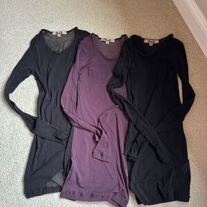 Flax sheer nylon top- bundle of three tops